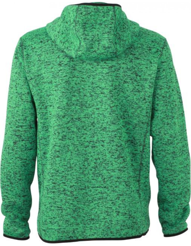 Jachetă tricotată din fleece cu glugă pentru bărbați